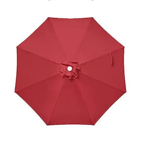9 ft. Octagon Red Patio Umbrella Cover Market Patio Umbrella Canopy Cover for 8 Ribs