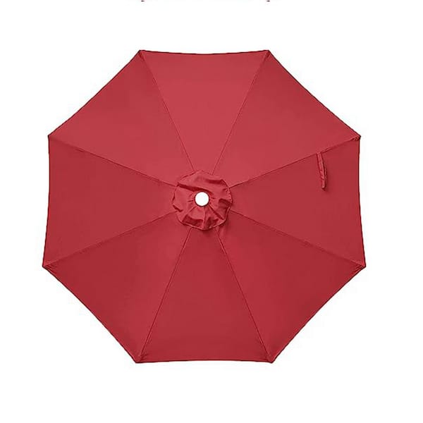 GAWEZA 9 ft. Octagon Red Patio Umbrella Cover Market Patio Umbrella Canopy Cover for 8 Ribs