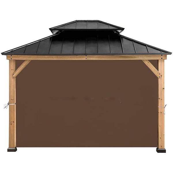 CoastShade Replacement Curtain for 10 ft. x 10 ft. 1P Sidewall in Brown