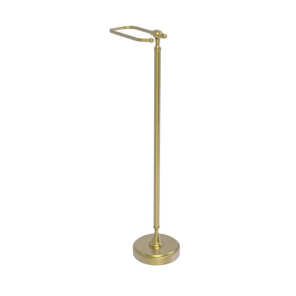 Allied Brass Retro Wave Collection Free Standing Toilet Tissue Holder in Satin Brass