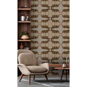Gold Leopard Print Machine Washable 57 sq. ft. Non-Woven Non- Pasted Double Roll Wallpaper