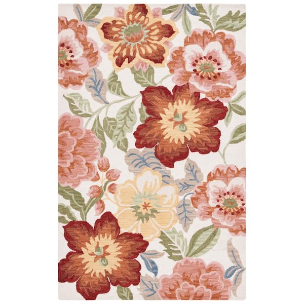 Chelsea 6 ft. x 9 ft. Ivory/Pink Modern Floral Area Rug