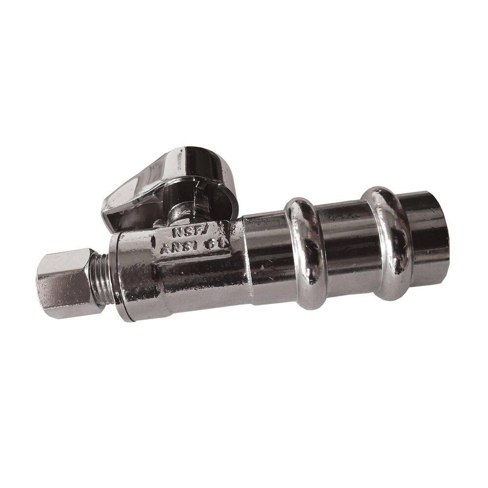 1/2 in. Press x 1/4 in. compression Brass 1/4 Turn Straight Supply Stop with Tear Drop Handle price history on PriceWatchPro