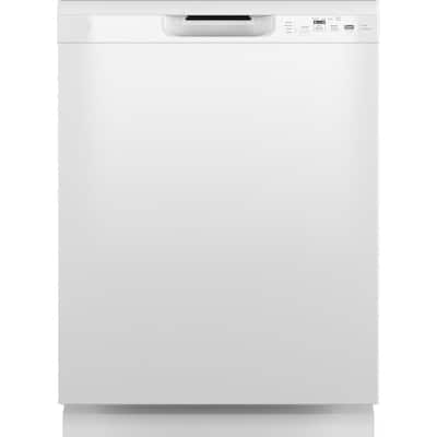 24 in. White Front Control Built-In Tall Tub Dishwasher with Steam Cleaning, Dry Boost and 55 dBA