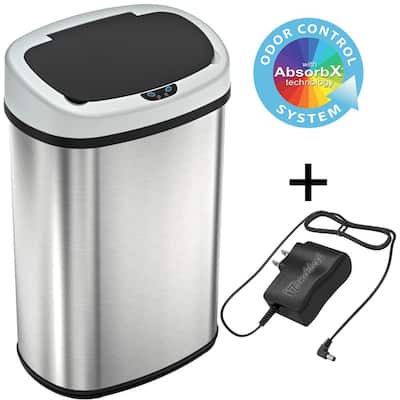 Stainless Steel Trash Can Step 13 Gallon Metal Trash Can with Lid Large Garbage Cans for Kitchen,Bathroom,Restroom Office Trash Bin Garbage Bin,Wastebasket with Pedal,Black