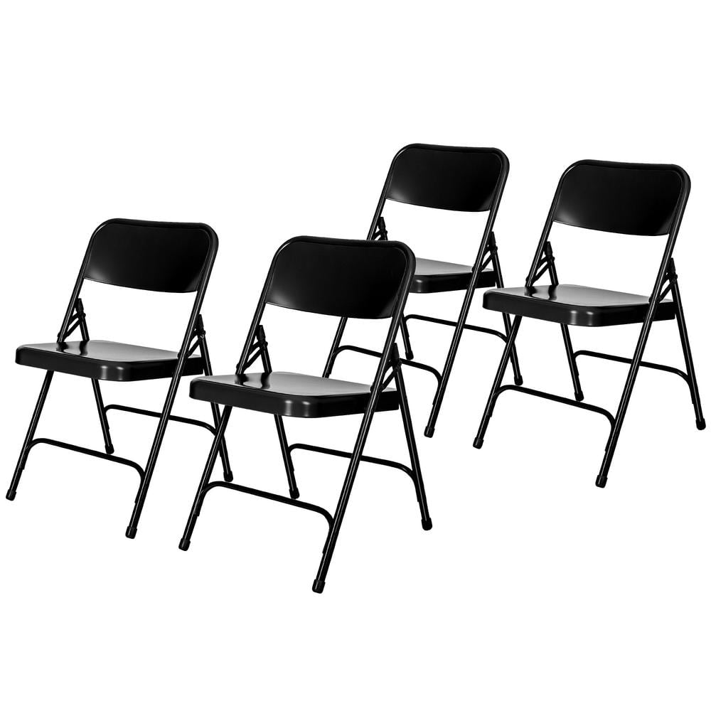 Bernadine Dining Folding Chair With Metal Seat, Black (Pack of 4) price history on PriceWatchPro
