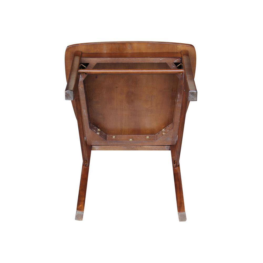Espresso High Cross Back Solid Wood Side Chairs, Set of 2