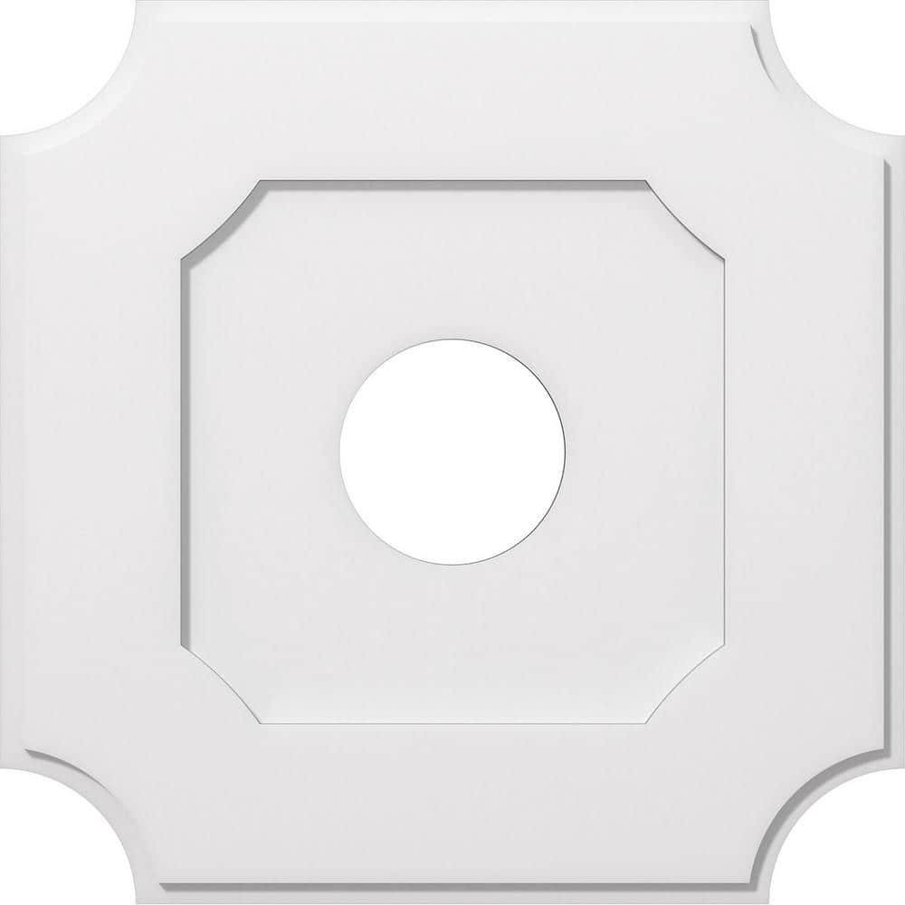 Ekena Millwork 1 in. P X 16-3/4 in. C X 28 in. OD X 7 in. ID Locke Architectural Grade PVC Contemporary Ceiling Medallion