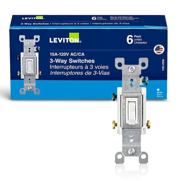 15 Amp 3-Way Toggle Switch, White (6-Pack) 1453-2WM