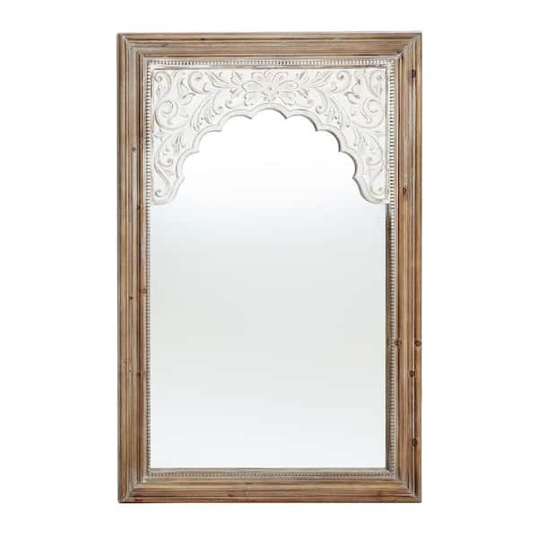 LuxenHome 27.95 in. W x 43.39 in. H Wood Framed Rectangular Accent Wall Mirror