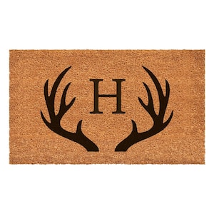 Antler Monogram Doormat, 36" x 72" (Letter H)