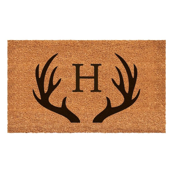 Calloway Mills Antler Monogram Doormat, 36" x 72" (Letter H)