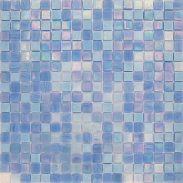 Apollo Tile Mingles 4 in. x 6 in. Glossy Sky Blue Glass Mosaic Uniform square Wall & Floor Sample Tile (0.13 sq. ft./Piece) (1-Pack)