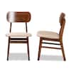 Baxton Studio Euclid Sand and Walnut Brown Dining Chair Set of 2