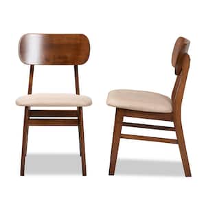 Euclid Sand and Walnut Brown Dining Chair (Set of 2)
