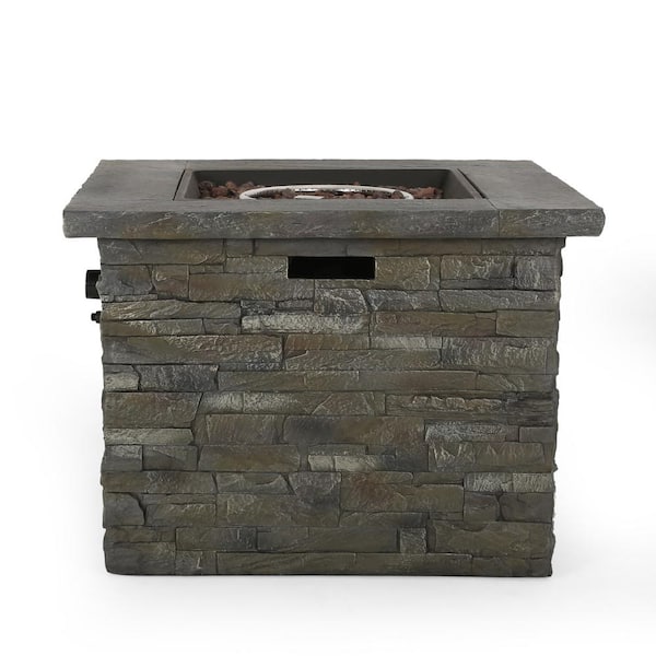 Blaeberry Outdoor Square Natural Stone Fire Pit