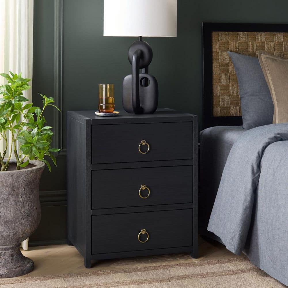 Sadie Navy 3 Drawer Nightstand