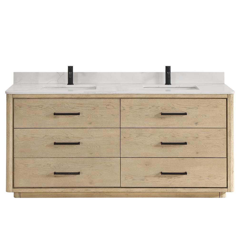 ROSWELL Porto 72 in. W x 22 in. D x 33.8 in. H Double Sink Bath Vanity ...