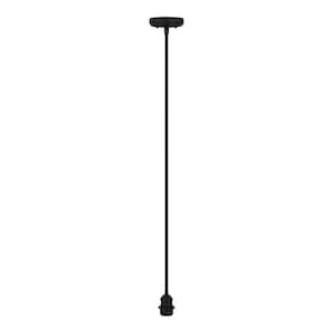 Matte Black Pendant Light Kit with Full Metal Rod