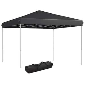 13 ft. x 13 ft. Gray Pop Up Canopy Height Adjustable with Wheeled Carry Bag