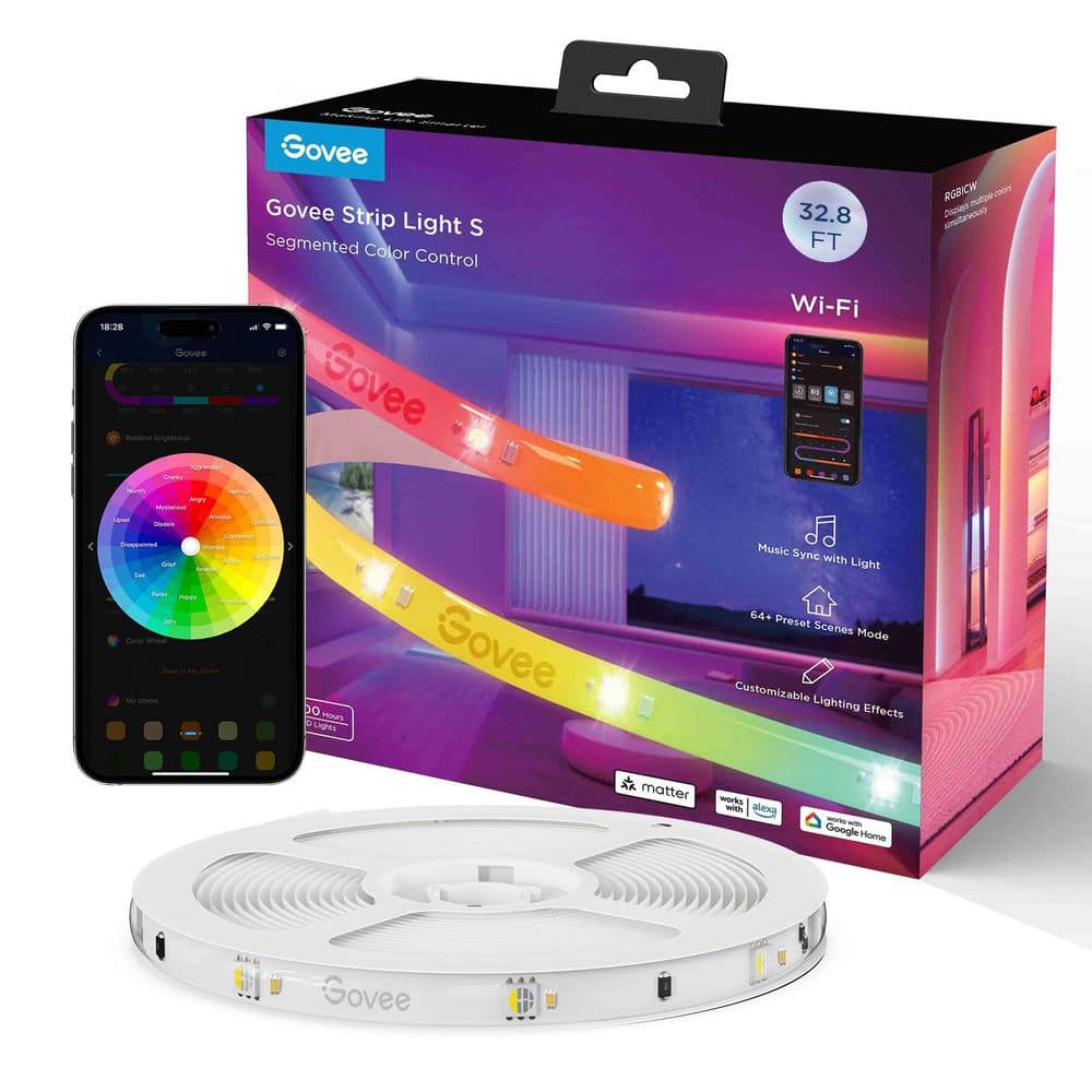 シーリングライト・天井照明 Govee RGBIC PRO led striplight 20m H619E Govee RGBIC Pro LED Strip Lights 32.8 ft Smart Plug-in Dimmable