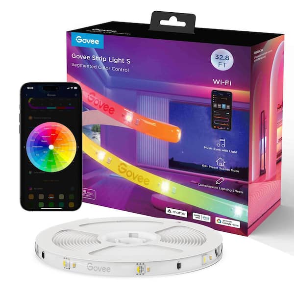Govee RGBIC Pro LED Strip Lights 32.8 ft Smart Plug-in Dimmable