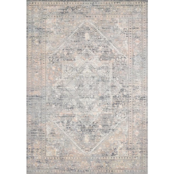 Lucia Grey/Sunset 6 ft. 8 in. x 8 ft. 8 in. Transitional Polypropylene/Polyester Pile Area Rug