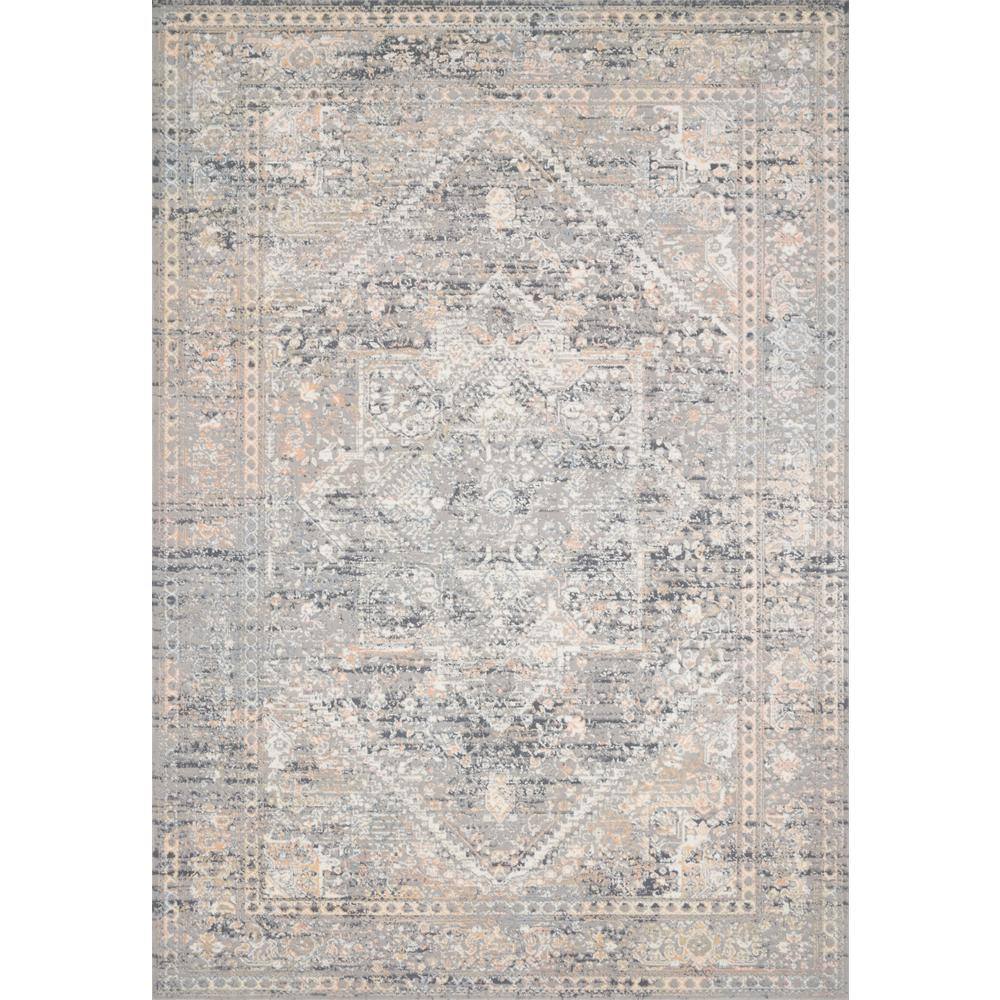 LOLOI II Lucia Grey/Sunset 2 ft. 8 in. x 14 ft. Transitional