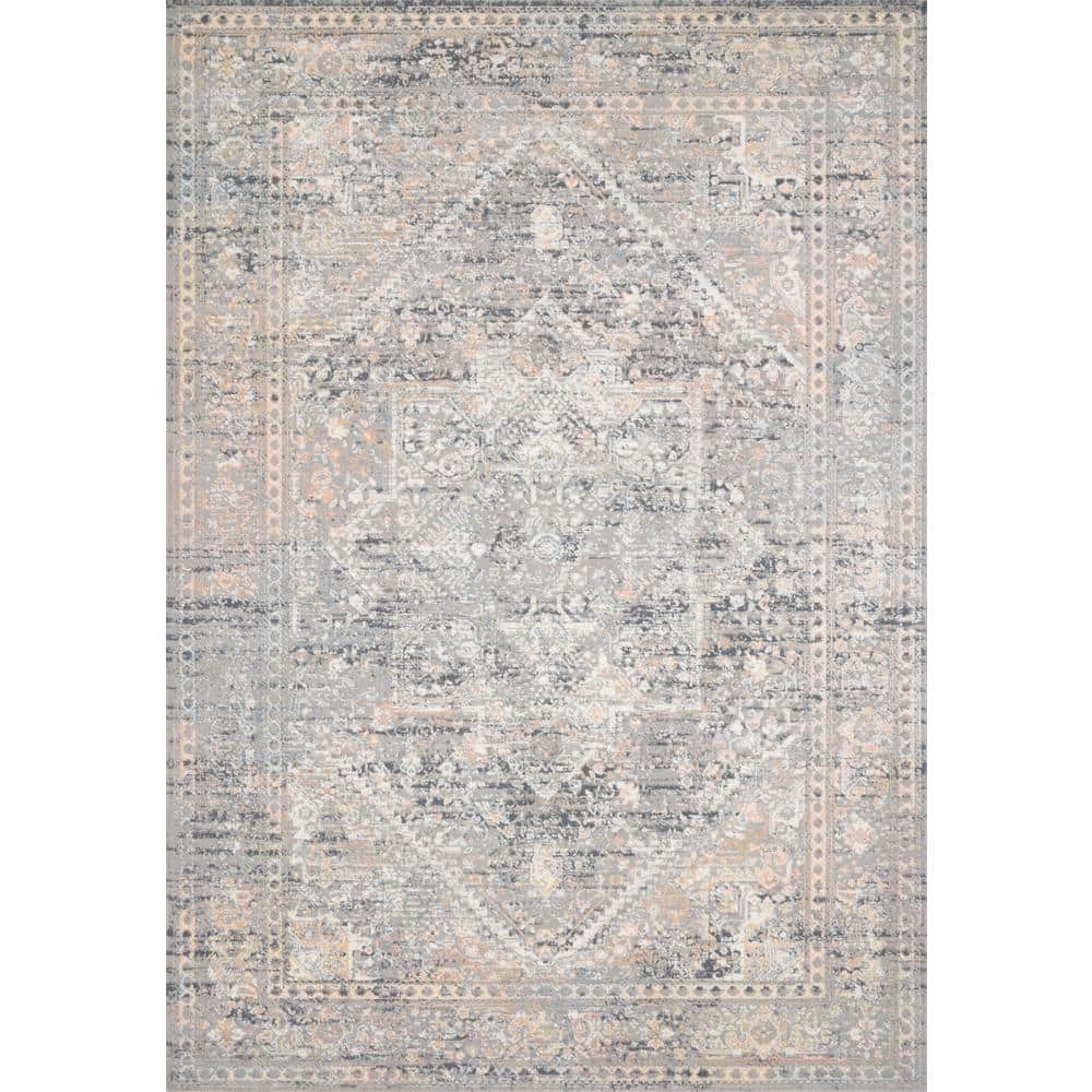 Lucia Transitional Gray Synthetic Large Area Rug - 9'3" x 13'3"