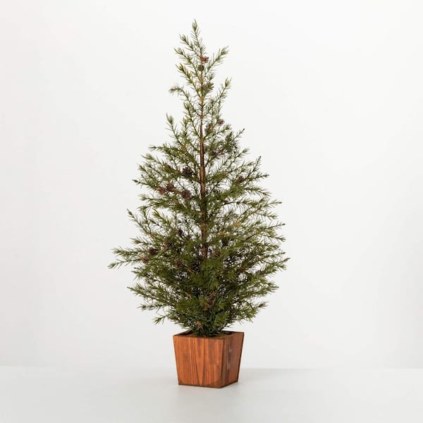 SULLIVANS 35 in. Artificial Potted Cedar Pinecone Christmas Tree