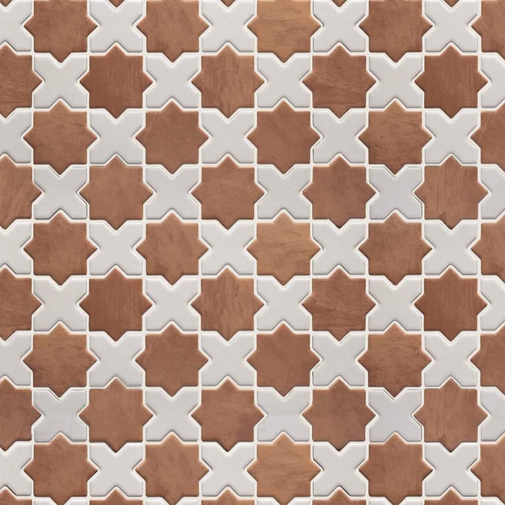 Sentier des Cotto 2 in. Star with White Cross 12 in. x 12 in. Porcelain Floor and Wall Mosaic Tile (10.0 sq. ft./Case) price history on PriceWatchPro
