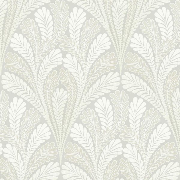 York Wallcoverings 56 sq ft. Gray Shell Damask Pre-Pasted Wallpaper ...