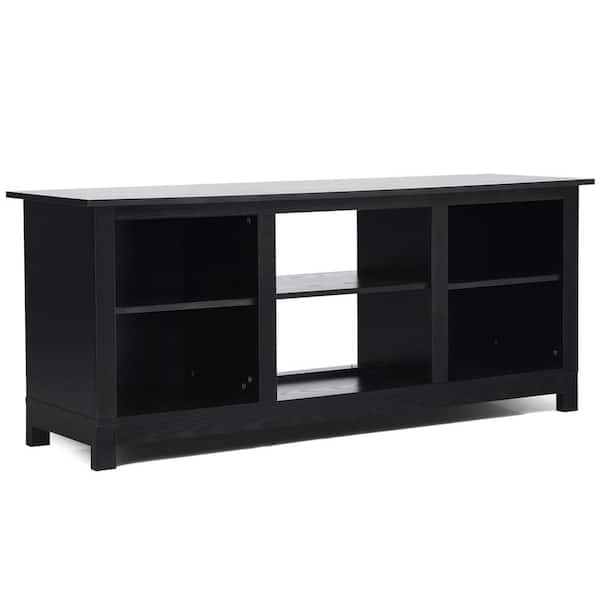 Costway 2-Tier 58 in. W Black TV Stand Fits TV's up to 65''
