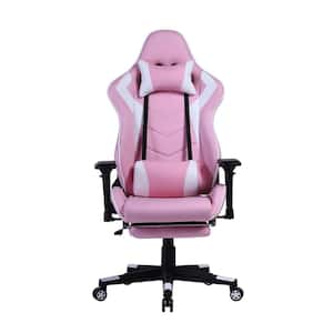 Ergonomic High Back Pink Faux Leather Computer Gaming Chair with Wide Seat