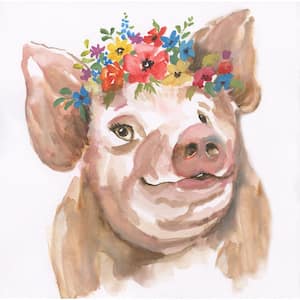 Cute Pig Watercolor Mixed Media Wall Art