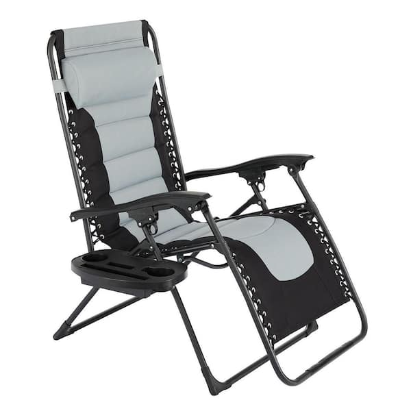 Halback Zero Gravity Chair, Folding Reclining Lounge Chair with Cushion,  Headrest Support 400lbs