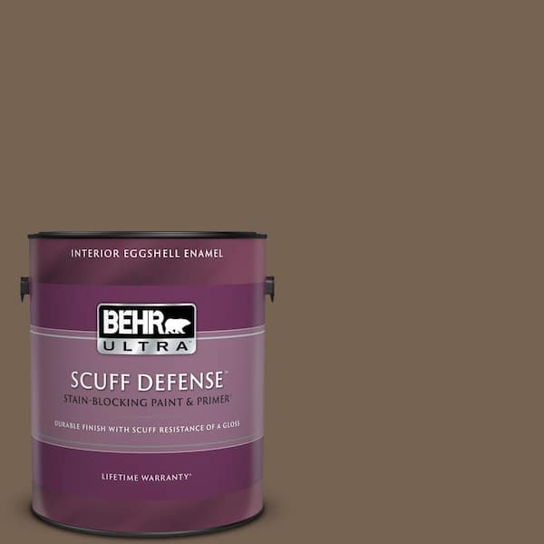 BEHR ULTRA 1 gal. Home Decorators Collection #HDC-SM14-4 Tan Bark Trail Extra Durable Eggshell Enamel Interior Paint & Primer