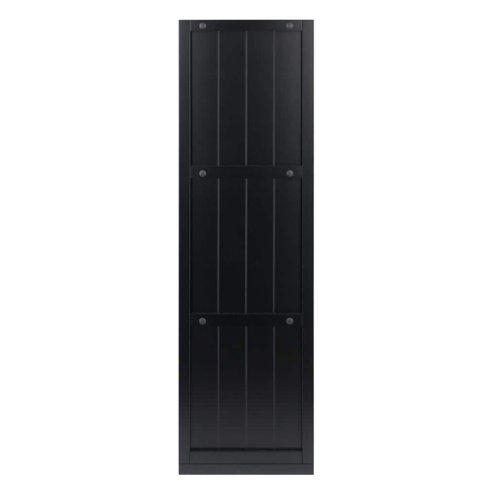 Modernistic Black 3x3 Storage Shelf with Foldable Chocolate Baskets
