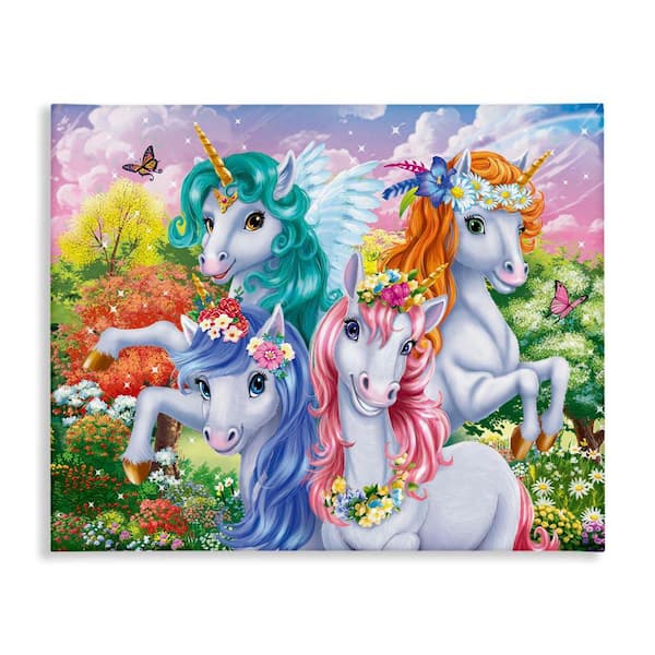 Stupell Industries Cute Unicorn Selfie by Image World Unframed Fantasy Graphic Art Print 24 in. x 30 in.