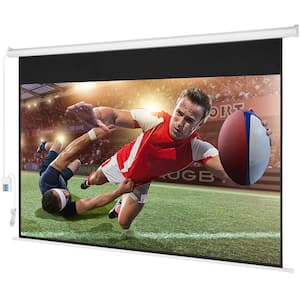 Motorized Projector Screen 100 in. 16:9 4K HD Electric Screen with Remote Control, Wall Mount Movie Screen