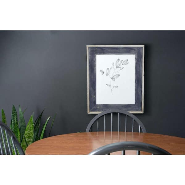 Rustic Farmhouse Artisan 22 in. x 28 in. Smoky Black Reclaimed Picture Frame