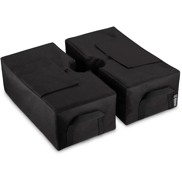 BaseMate Umbrella Base Weight with Detachable Velcro Enclosure 18 in. Fits Any Outdoor Patio Umbrella Stand in Black