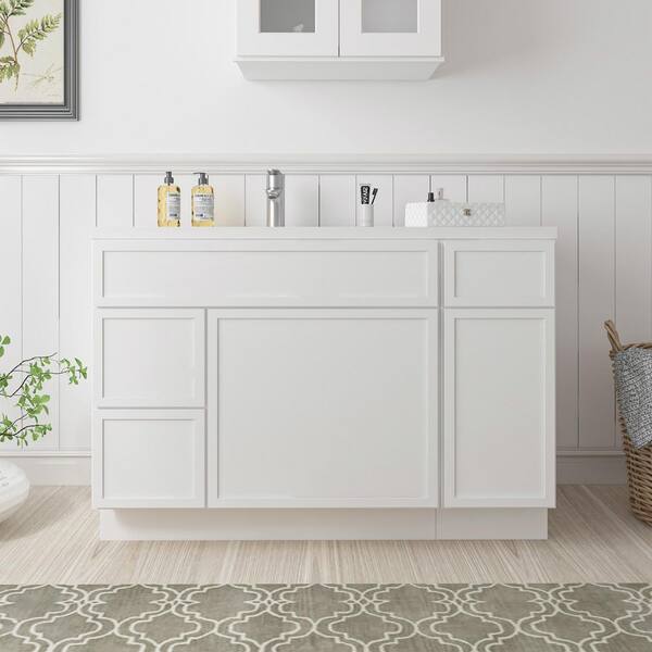 48 in. W x 21 in. D x 32.5 in. H Bath Vanity Cabinet without Top in White (Unassembled)