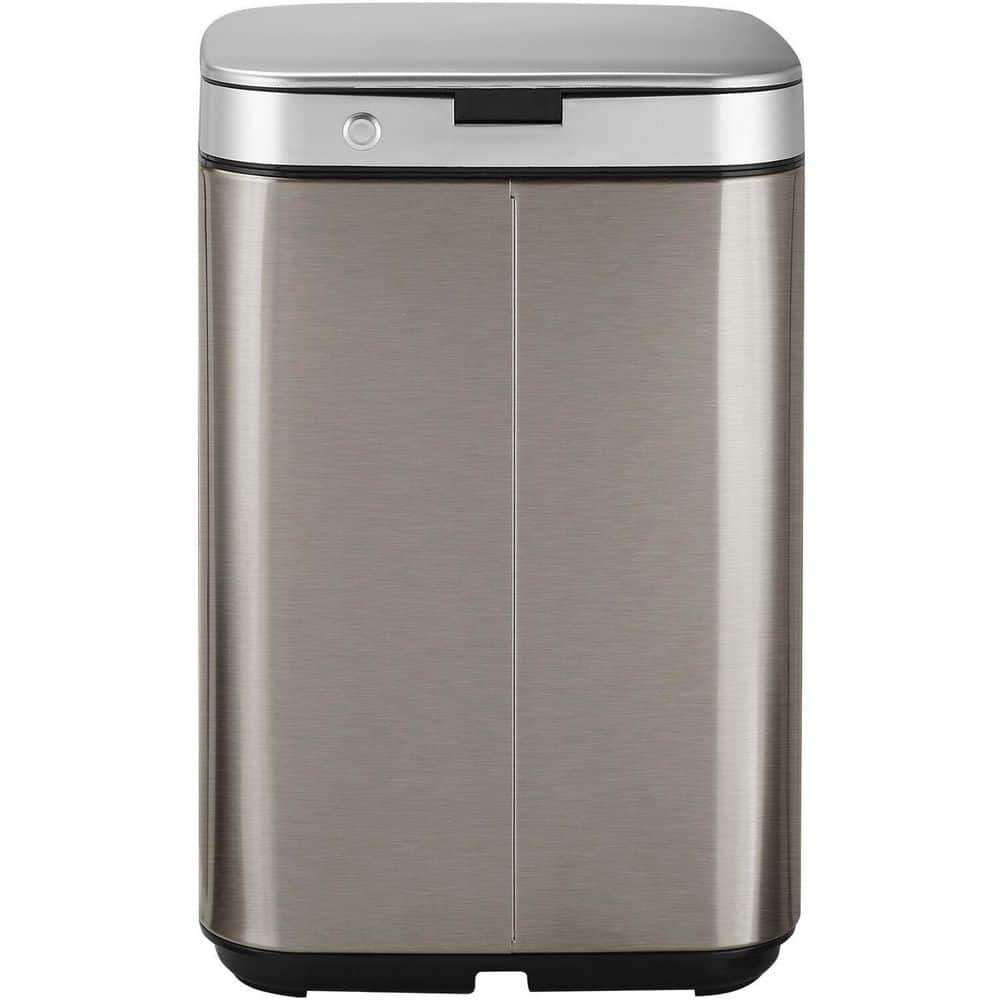 Hanover 10-Liter Stainless Steel Touchless Trash Can with Sensor Lid