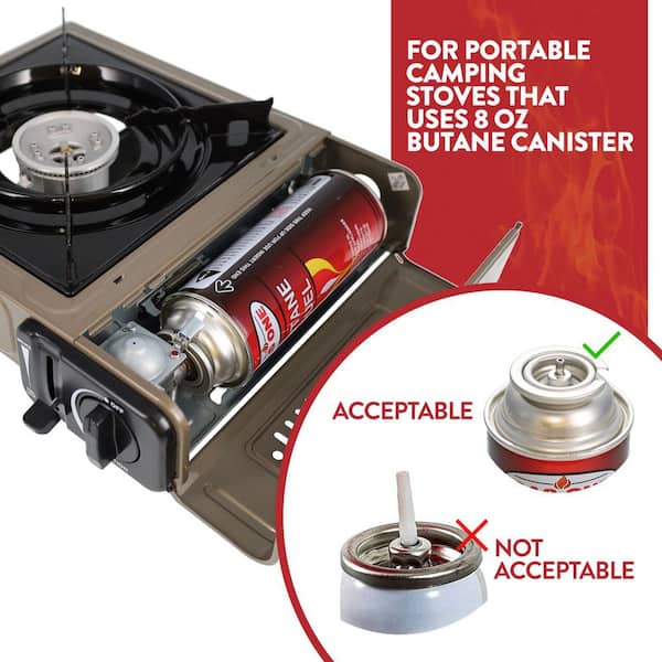 GASONE 8 oz. Butane Fuel Canister Cartridge with Safety Release Device (4-Pack) GAS-1-4