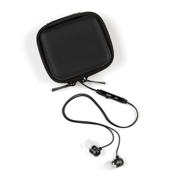 CE TECH Ear Bud Headphones with Microphone and Carrying Case