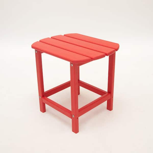 LuXeo Corona 18 in. Red Recycled Plastic Outdoor Side Table