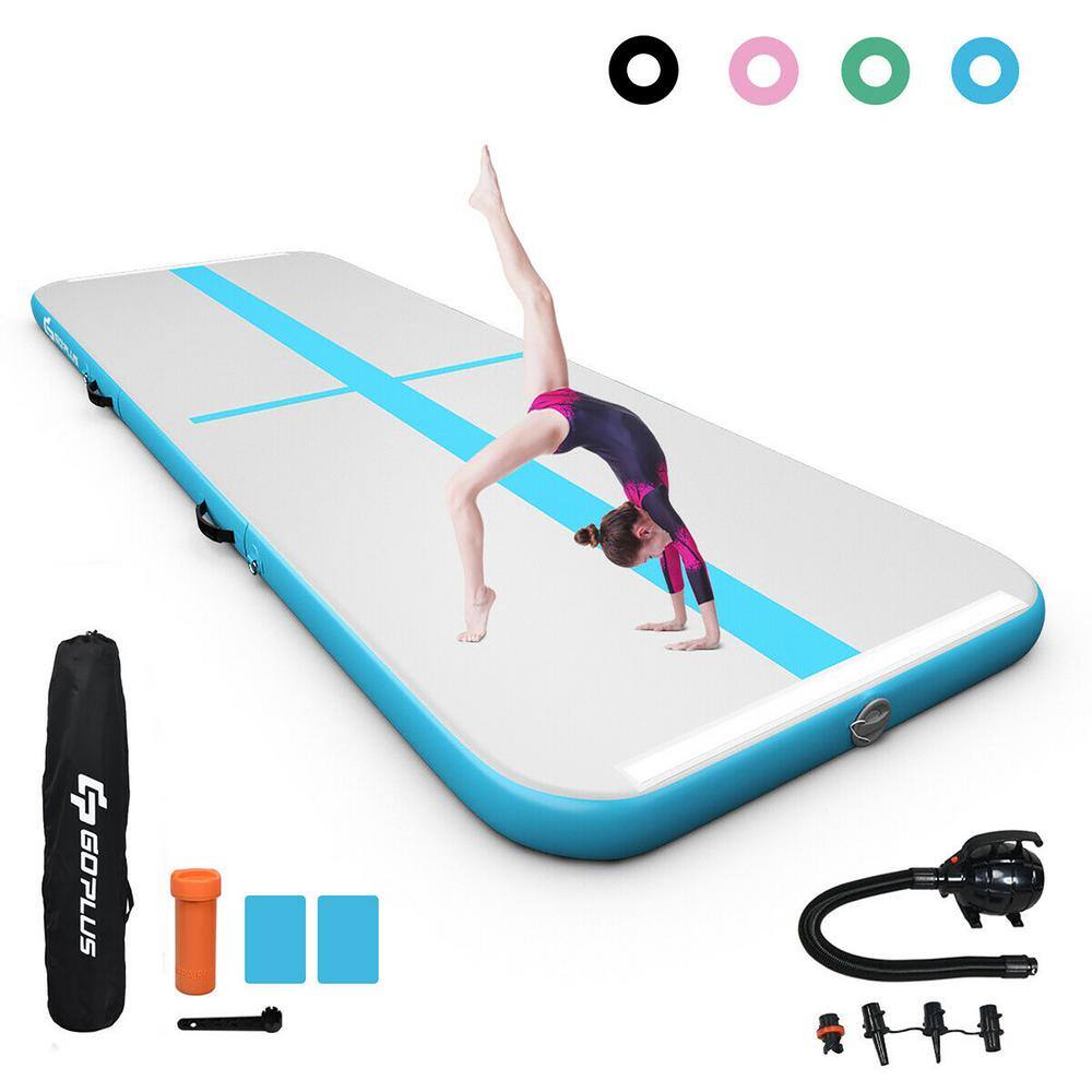 Costway 10ft Inflatable Air Track Gymnastics Mat With Electric Pump – Indoor/Outdoor Training (Black)