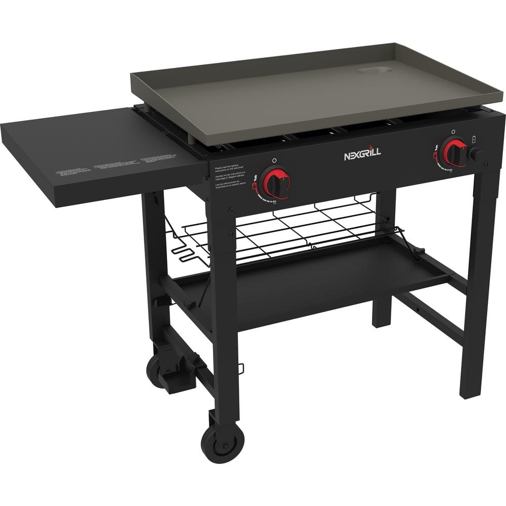 2-Burner Propane Gas Grill in Black with Griddle Top - 3