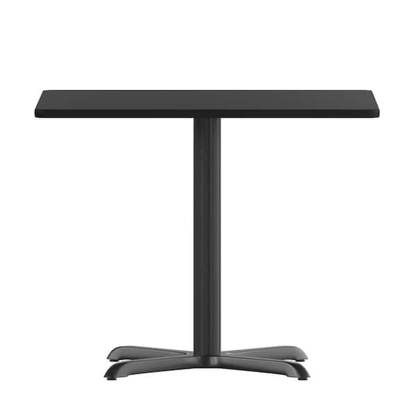 Flash Furniture 36 in. Square Black Laminate Table Top with 30 in